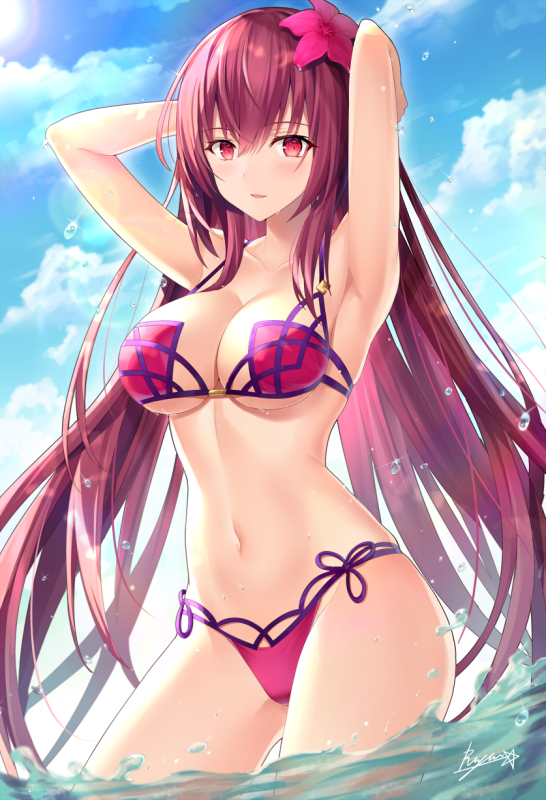 scathach (fate) (all)+scathach (swimsuit assassin) (fate)