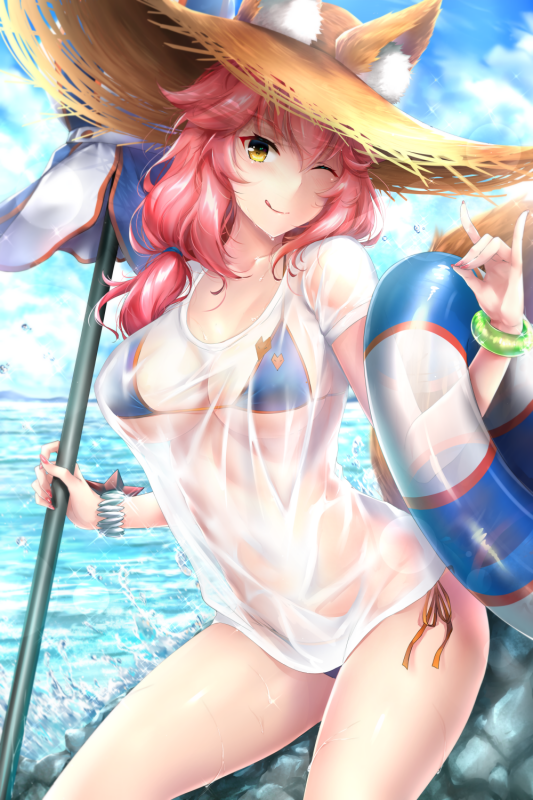 tamamo (fate) (all)+tamamo no mae (swimsuit lancer) (fate)