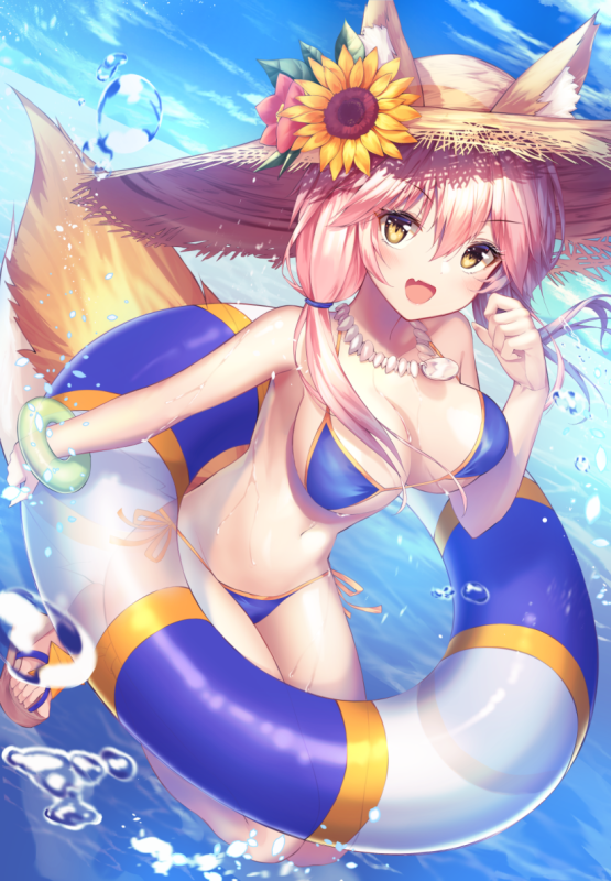 tamamo (fate) (all)+tamamo no mae (swimsuit lancer) (fate)