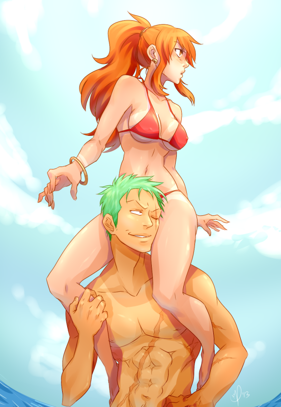 nami (one piece)+roronoa zoro