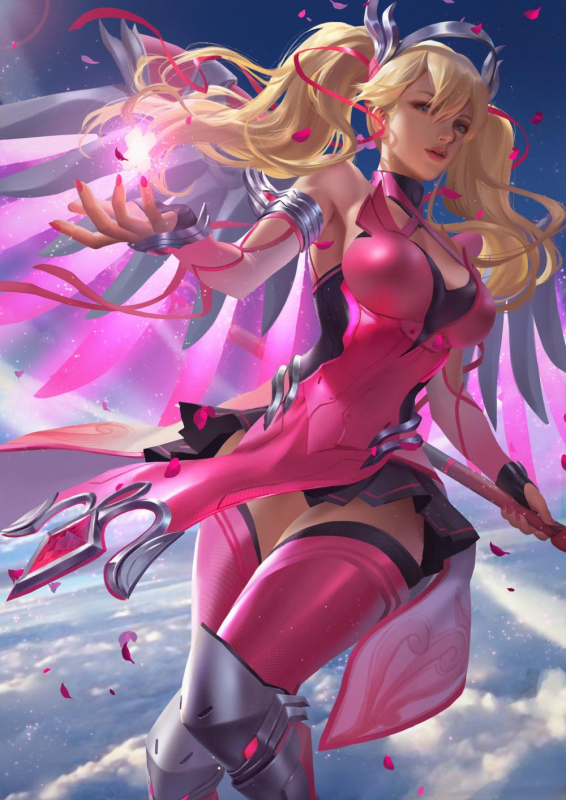 mercy (overwatch)+pink mercy