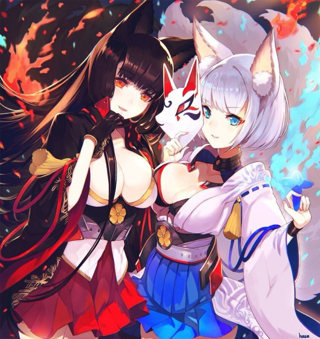 akagi (azur lane)+kaga (azur lane)