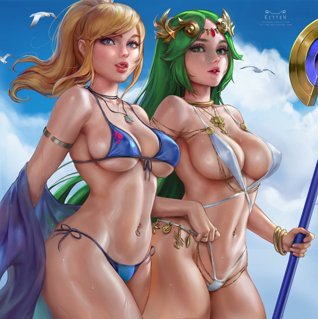 samus aran+palutena