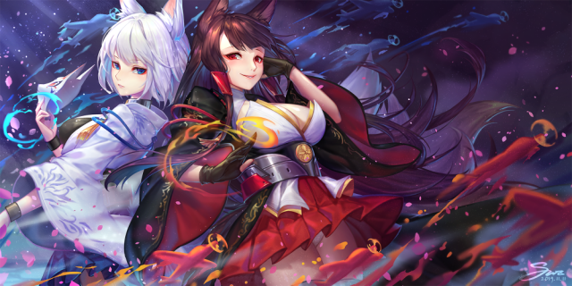 akagi (azur lane)+kaga (azur lane)