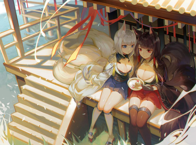 akagi (azur lane)+kaga (azur lane)