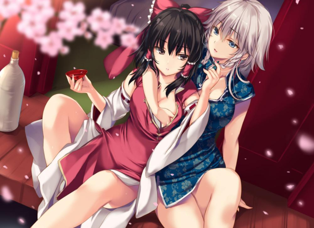 hakurei reimu+izayoi sakuya