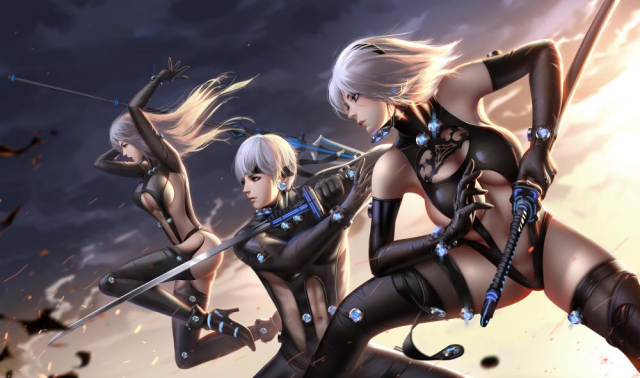 yorha no. 2 type b+yorha type a no. 2+yorha no. 9 type s