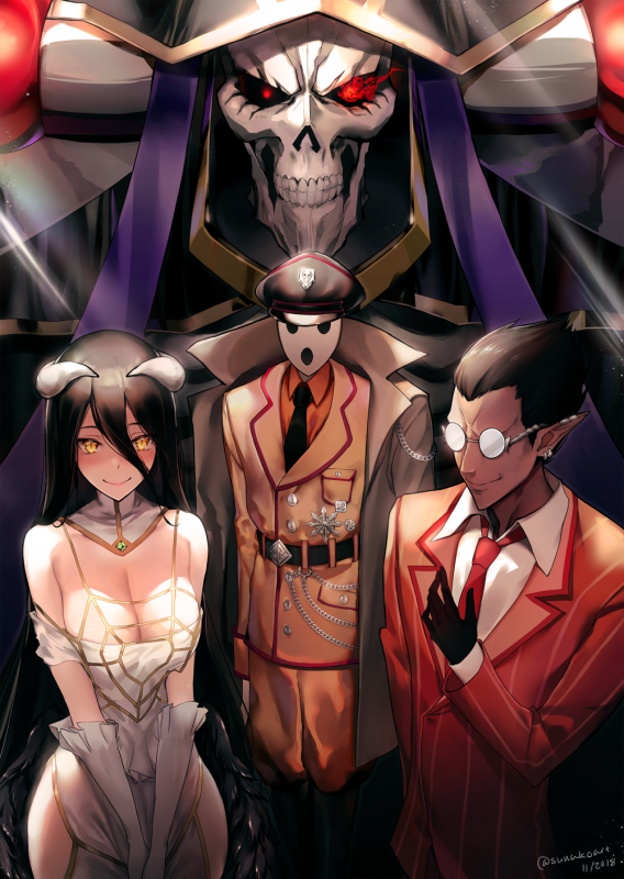 albedo+ainz ooal gown+demiurge+pandora's actor