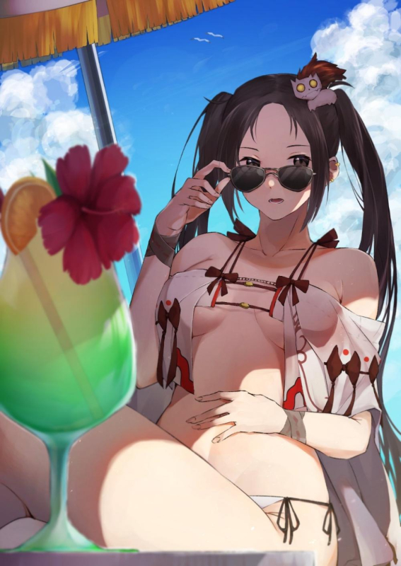 yu mei-ren (fate)+yu miaoyi (swimsuit lancer)