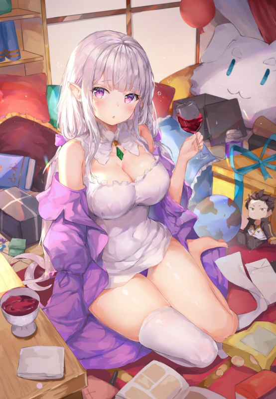 emilia (re zero)+natsuki subaru