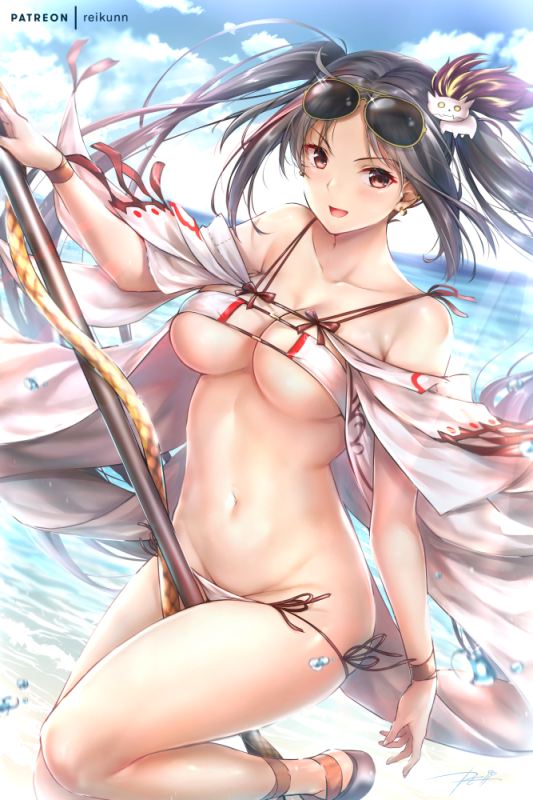 yu mei-ren (fate)+yu miaoyi (swimsuit lancer)