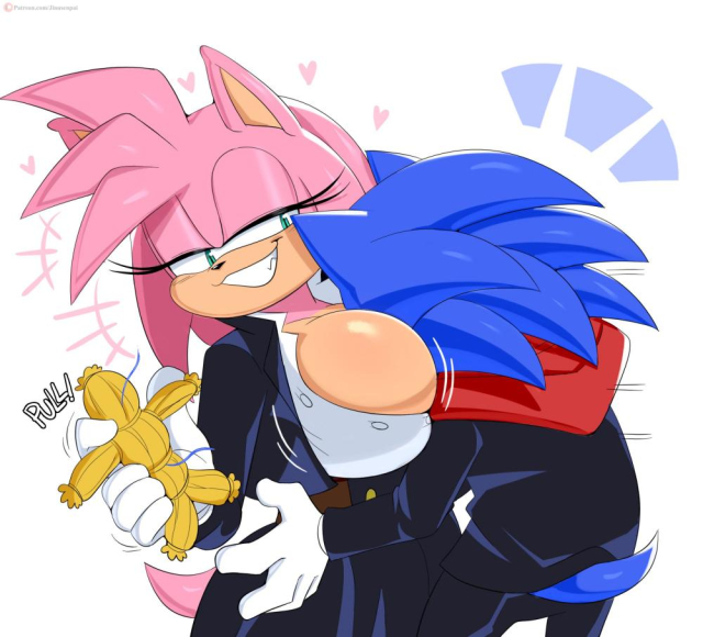 amy rose+sonic the hedgehog