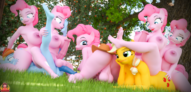 applejack (mlp)+pinkie pie (mlp)+rainbow dash (mlp)