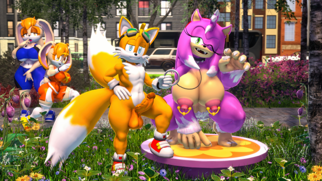 amy rose+cream the rabbit+miles prower+vanilla the rabbit