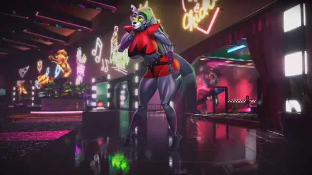glamrock chica (fnaf)+roxanne wolf (fnaf)